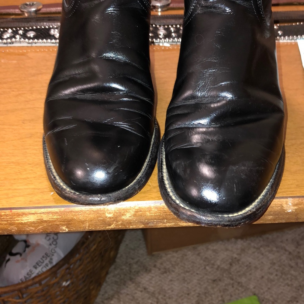 Justin black cowboy boots size 5 b great shape - Picture 2 of 7